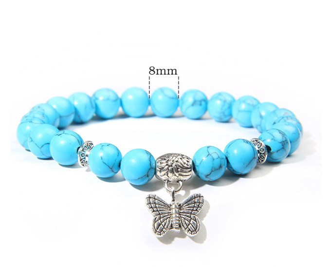 Fashion Butterfly Crystal Stone Yoga Bracelet