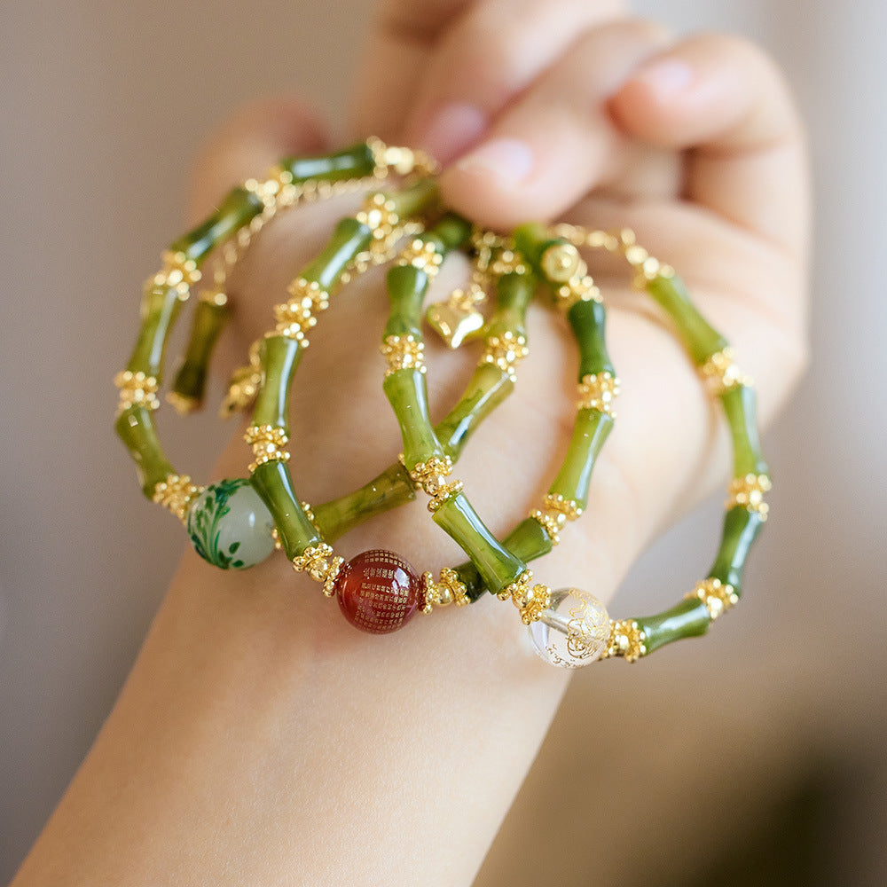 Agate Heart Sutra Crystal Bracelet Simple