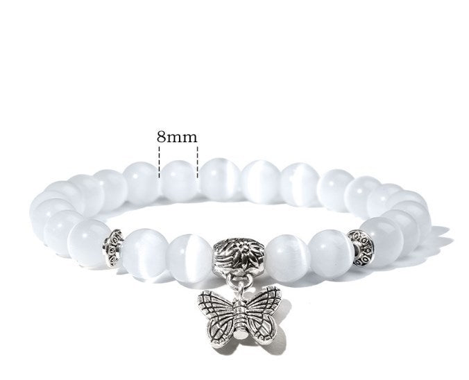 Fashion Butterfly Crystal Stone Yoga Bracelet