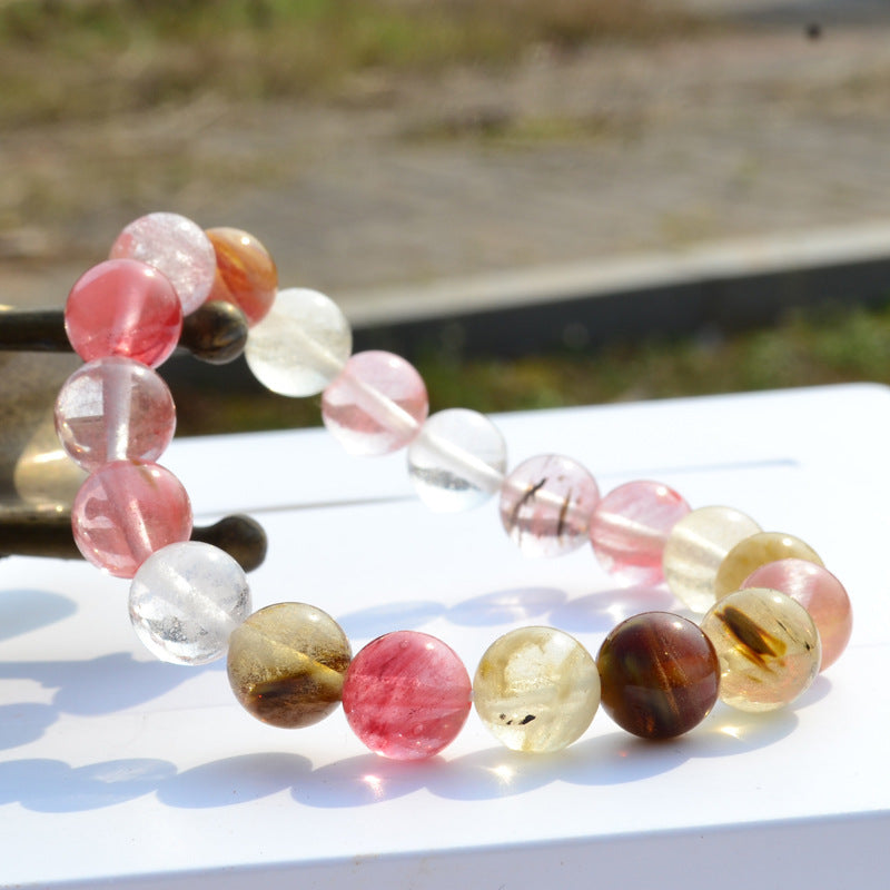 Tea watermelon red crystal bracelet