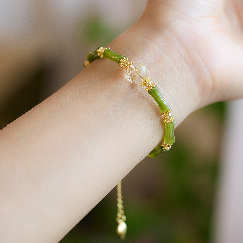 Agate Heart Sutra Crystal Bracelet Simple