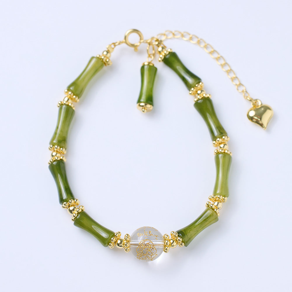 Agate Heart Sutra Crystal Bracelet Simple