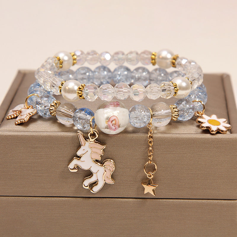 Small And Cute Rabbit Flower Crystal Bracelet Bracelet