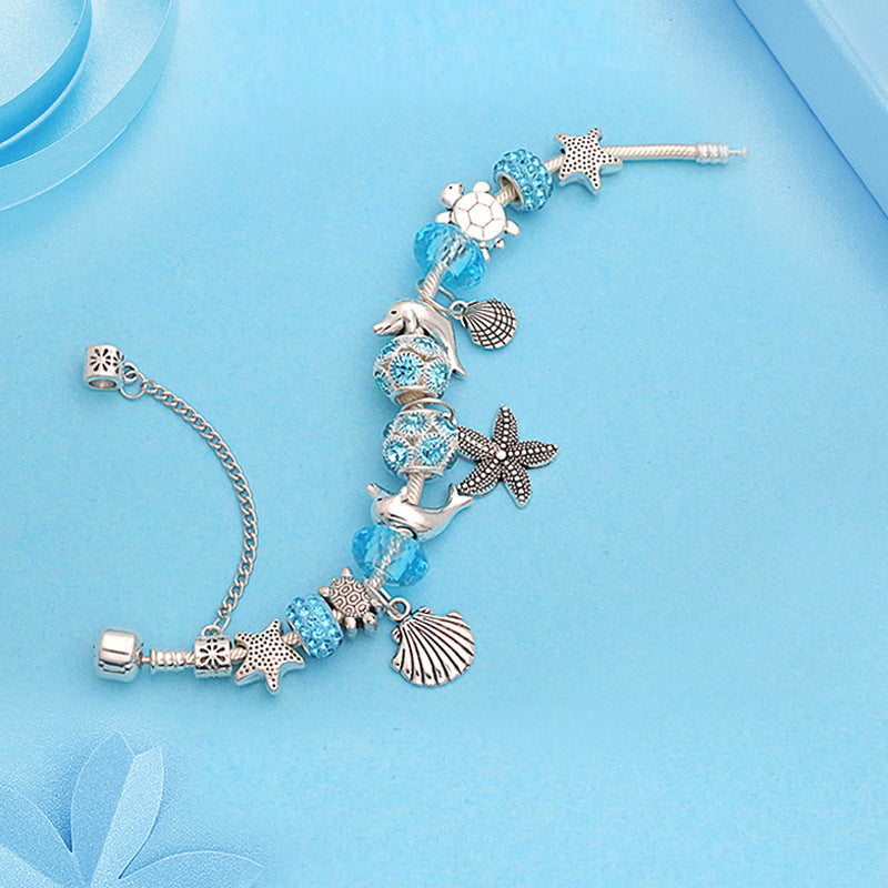 Ocean Wind Starfish Pendant Bracelet Crystal Bracelet With Diamonds