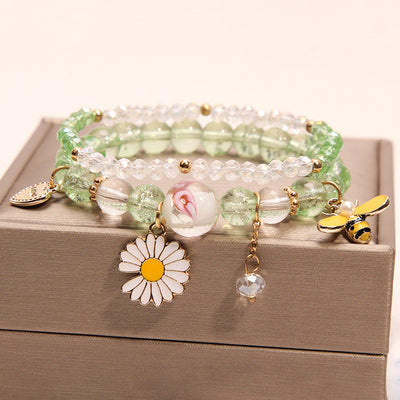 Small And Cute Rabbit Flower Crystal Bracelet Bracelet