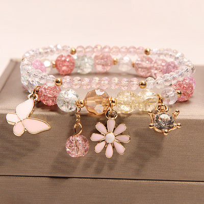 Small And Cute Rabbit Flower Crystal Bracelet Bracelet