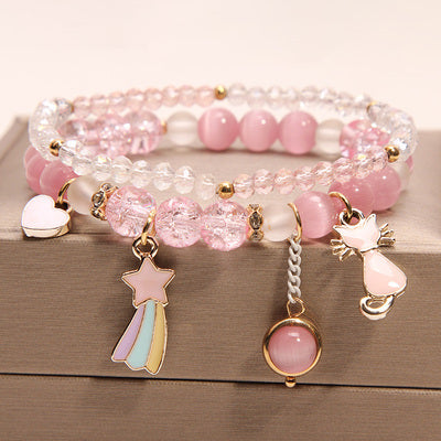 Small And Cute Rabbit Flower Crystal Bracelet Bracelet