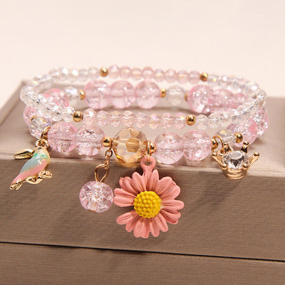 Small And Cute Rabbit Flower Crystal Bracelet Bracelet