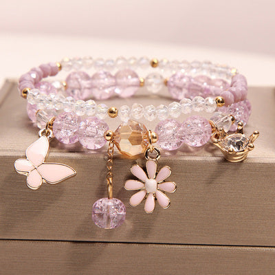 Small And Cute Rabbit Flower Crystal Bracelet Bracelet