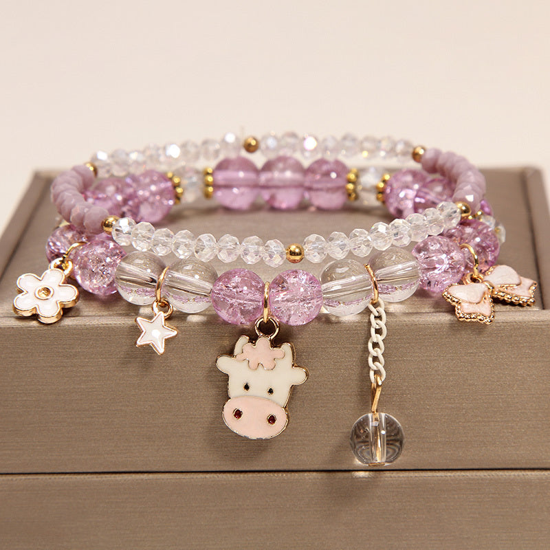Small And Cute Rabbit Flower Crystal Bracelet Bracelet