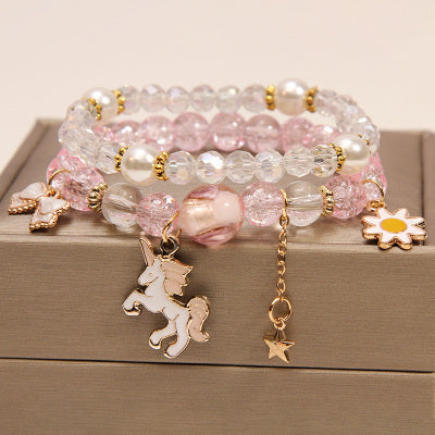 Small And Cute Rabbit Flower Crystal Bracelet Bracelet