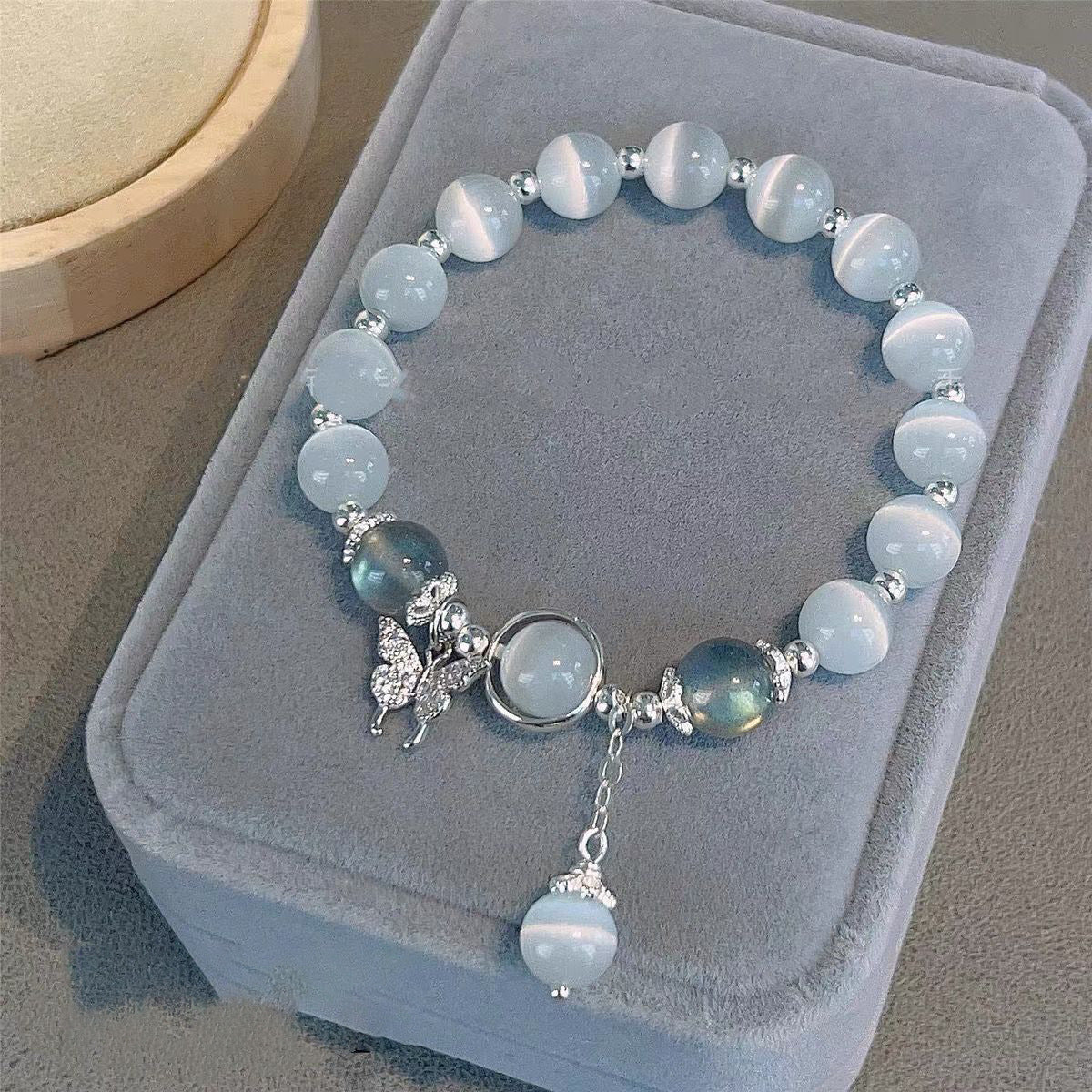 Opal Crystal Butterfly Bracelet Women's Bracelet Gray Moonlight All-match Bracelet