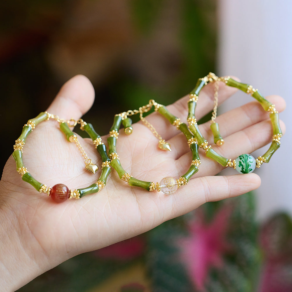 Agate Heart Sutra Crystal Bracelet Simple