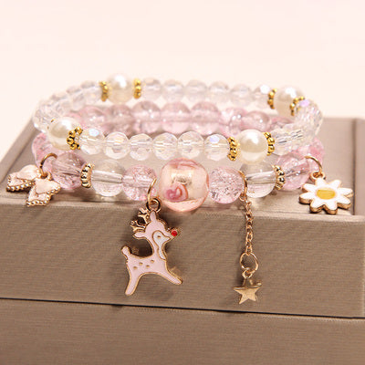 Small And Cute Rabbit Flower Crystal Bracelet Bracelet