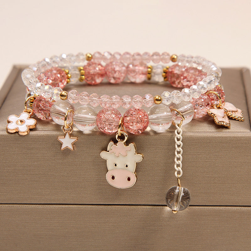 Small And Cute Rabbit Flower Crystal Bracelet Bracelet