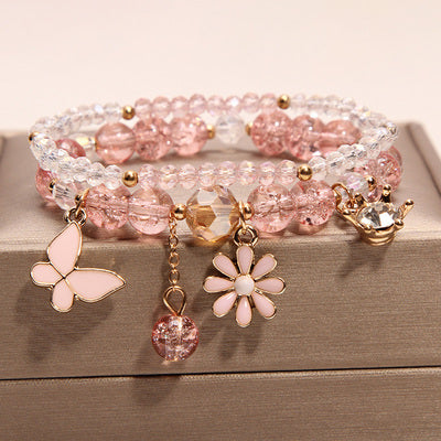 Small And Cute Rabbit Flower Crystal Bracelet Bracelet