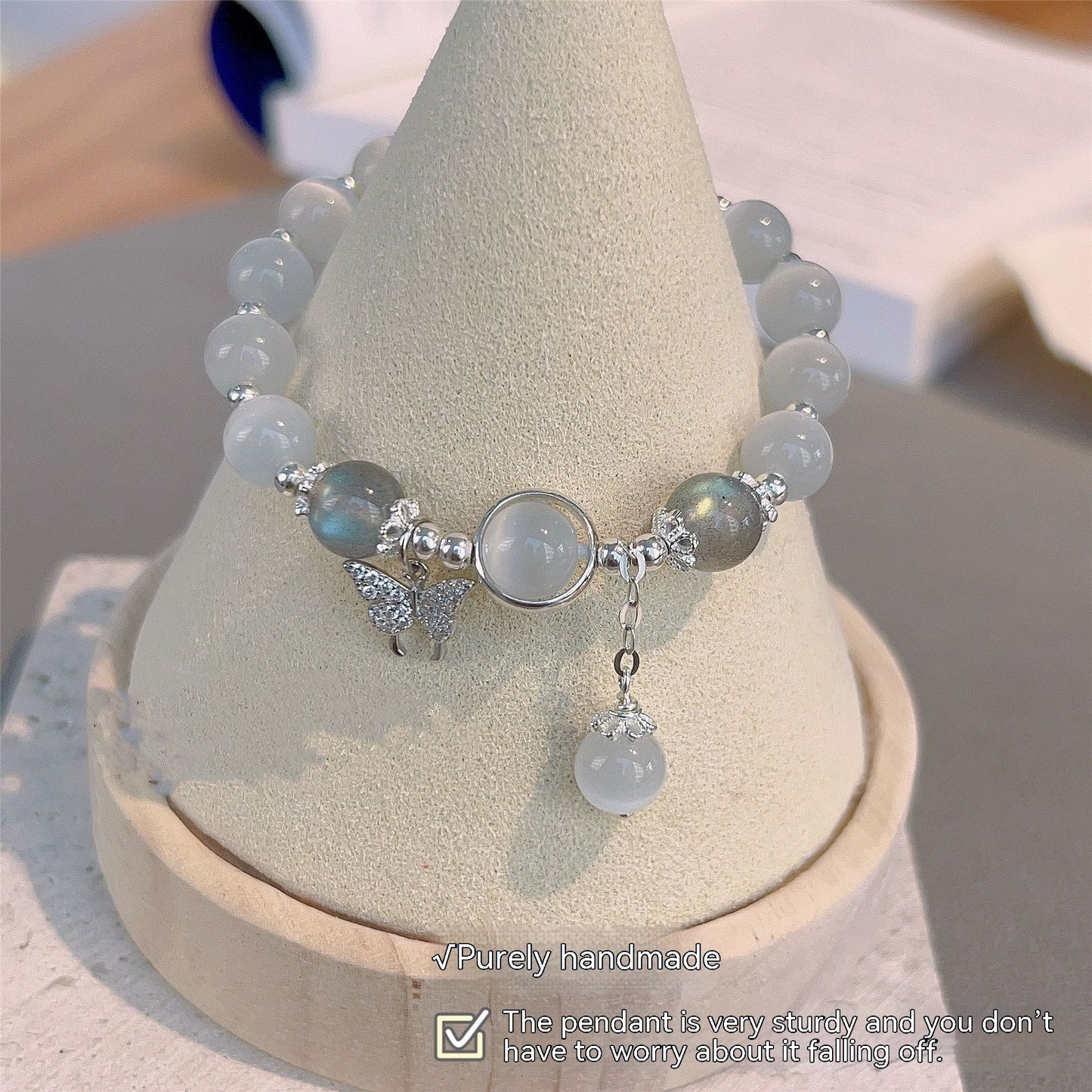 Opal Crystal Butterfly Bracelet Women's Bracelet Gray Moonlight All-match Bracelet