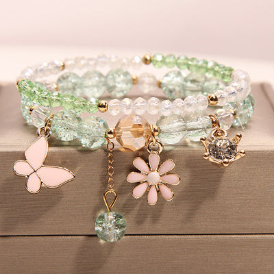 Small And Cute Rabbit Flower Crystal Bracelet Bracelet