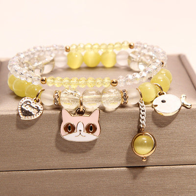 Small And Cute Rabbit Flower Crystal Bracelet Bracelet