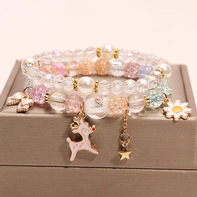 Small And Cute Rabbit Flower Crystal Bracelet Bracelet