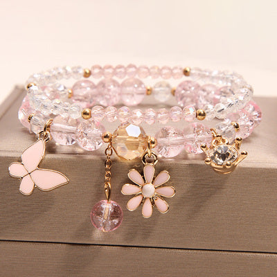 Small And Cute Rabbit Flower Crystal Bracelet Bracelet