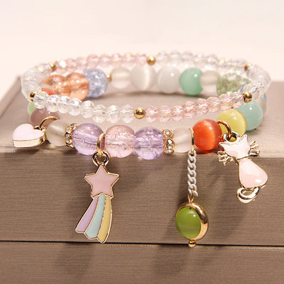 Small And Cute Rabbit Flower Crystal Bracelet Bracelet