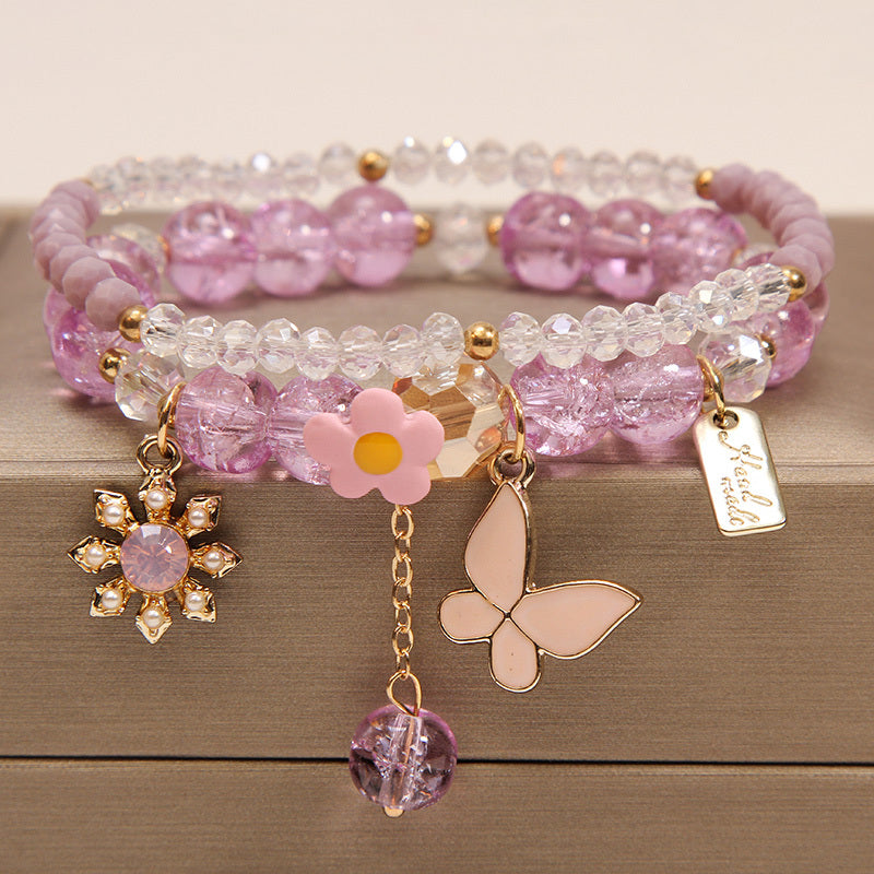 Small And Cute Rabbit Flower Crystal Bracelet Bracelet