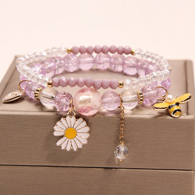 Small And Cute Rabbit Flower Crystal Bracelet Bracelet