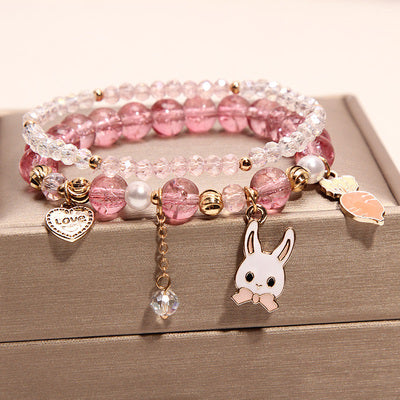Small And Cute Rabbit Flower Crystal Bracelet Bracelet