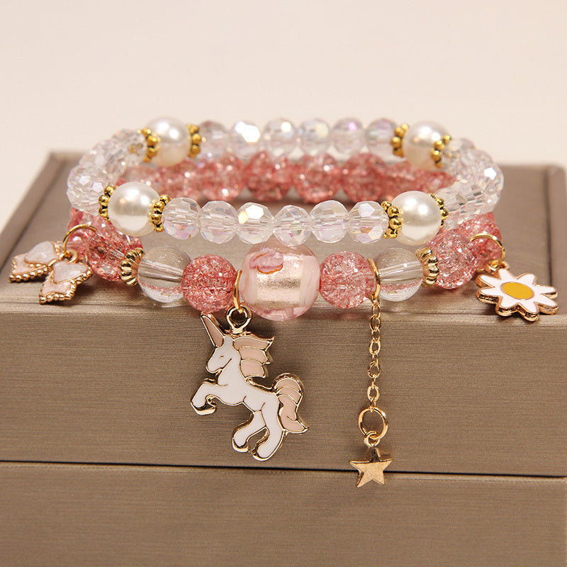 Small And Cute Rabbit Flower Crystal Bracelet Bracelet
