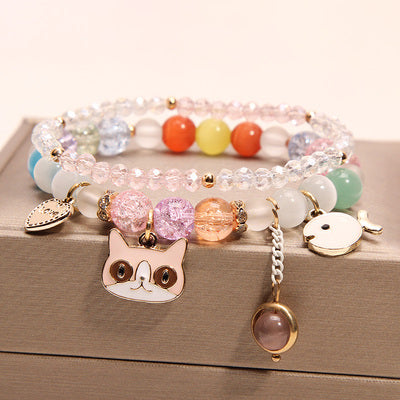 Small And Cute Rabbit Flower Crystal Bracelet Bracelet