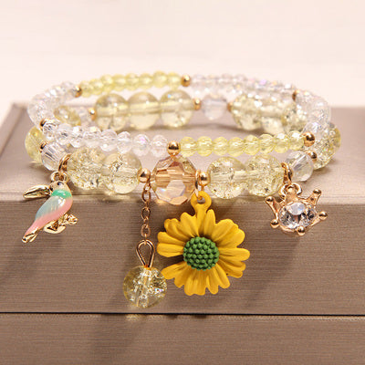 Small And Cute Rabbit Flower Crystal Bracelet Bracelet