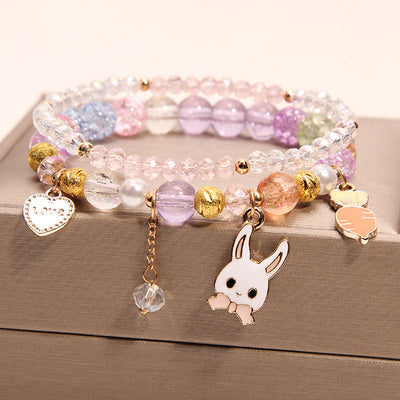 Small And Cute Rabbit Flower Crystal Bracelet Bracelet