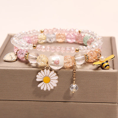 Small And Cute Rabbit Flower Crystal Bracelet Bracelet
