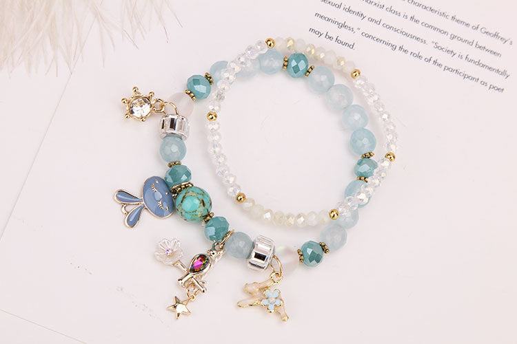 Fashion Crystal Bracelet Cartoon Rabbit Pendant