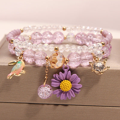 Small And Cute Rabbit Flower Crystal Bracelet Bracelet