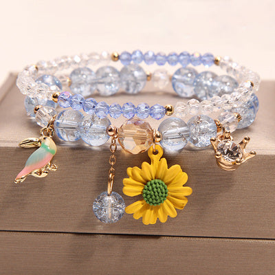 Small And Cute Rabbit Flower Crystal Bracelet Bracelet