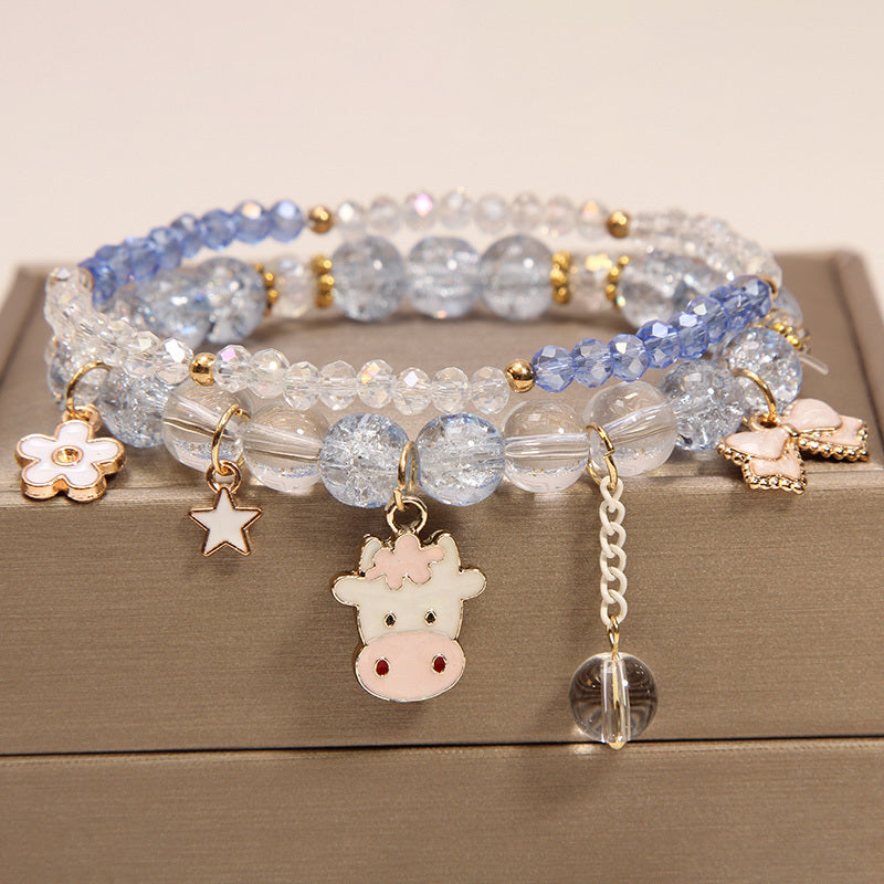 Small And Cute Rabbit Flower Crystal Bracelet Bracelet