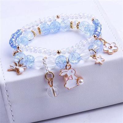 Small And Cute Rabbit Flower Crystal Bracelet Bracelet