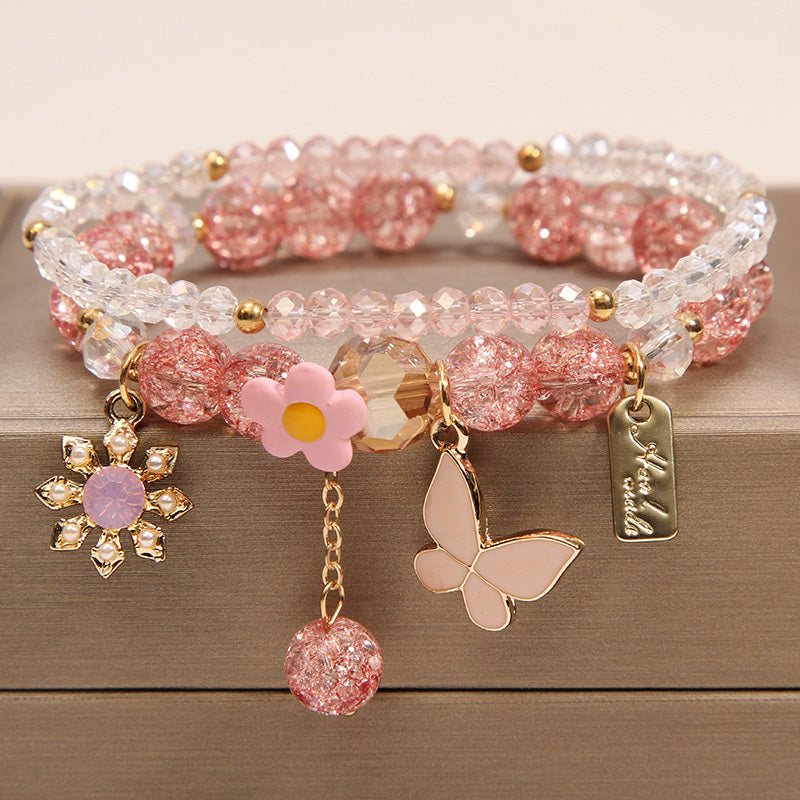 Small And Cute Rabbit Flower Crystal Bracelet Bracelet