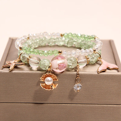 Small And Cute Rabbit Flower Crystal Bracelet Bracelet