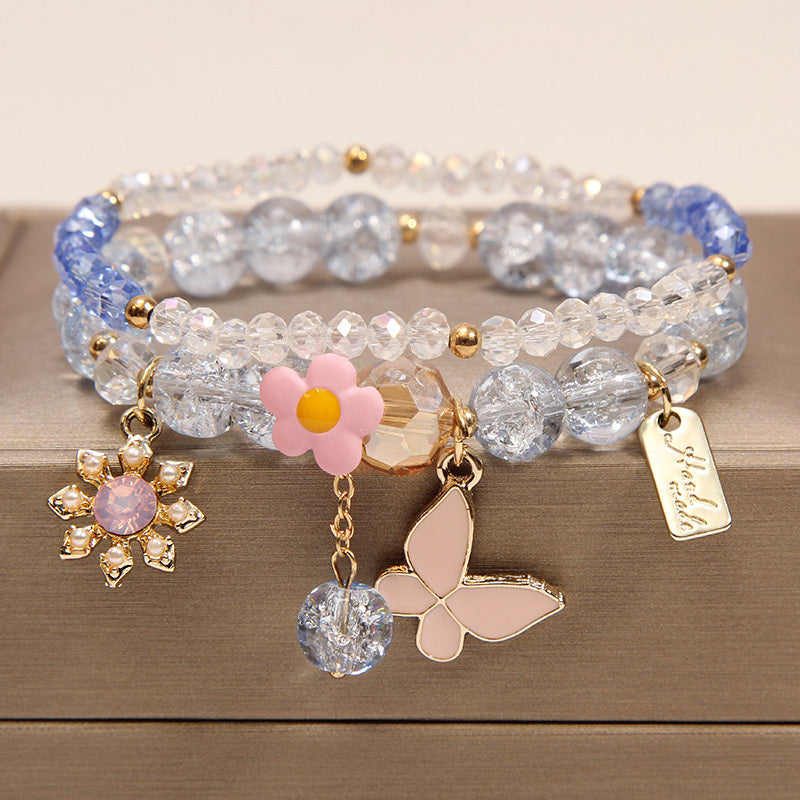 Small And Cute Rabbit Flower Crystal Bracelet Bracelet
