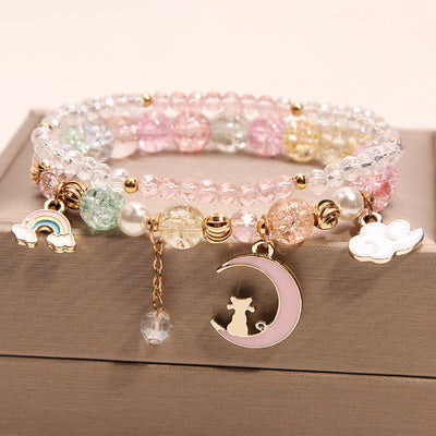 Small And Cute Rabbit Flower Crystal Bracelet Bracelet