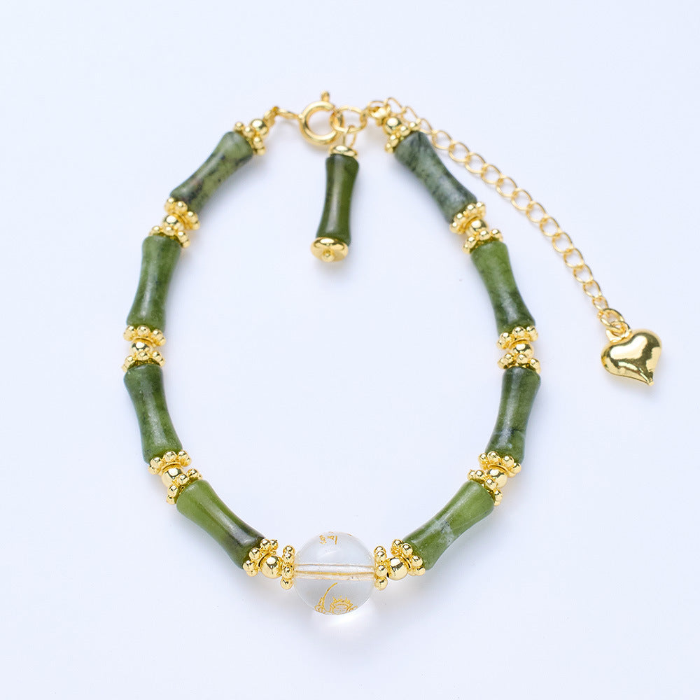 Agate Heart Sutra Crystal Bracelet Simple