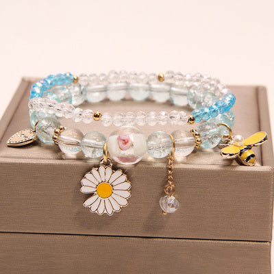 Small And Cute Rabbit Flower Crystal Bracelet Bracelet