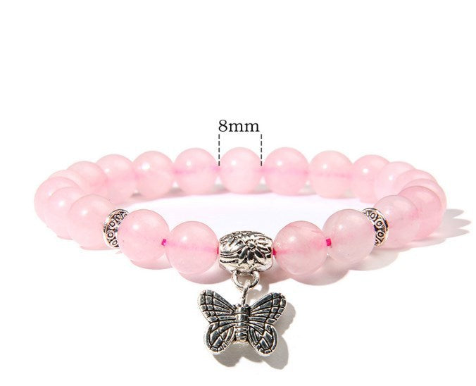Fashion Butterfly Crystal Stone Yoga Bracelet
