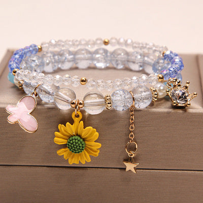 Small And Cute Rabbit Flower Crystal Bracelet Bracelet