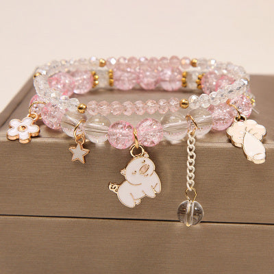 Small And Cute Rabbit Flower Crystal Bracelet Bracelet
