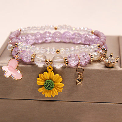 Small And Cute Rabbit Flower Crystal Bracelet Bracelet