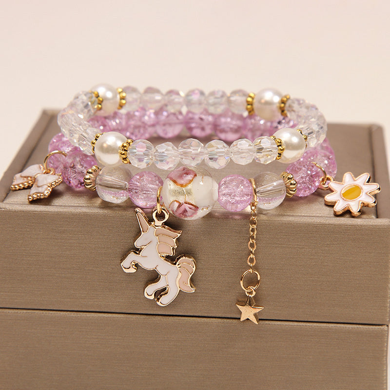 Small And Cute Rabbit Flower Crystal Bracelet Bracelet